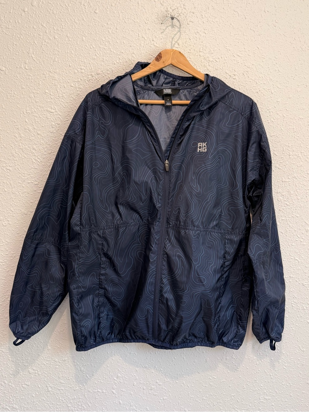 Alaskan Hardgear navy blue topo hooded lightweight windbreaker packable jacket